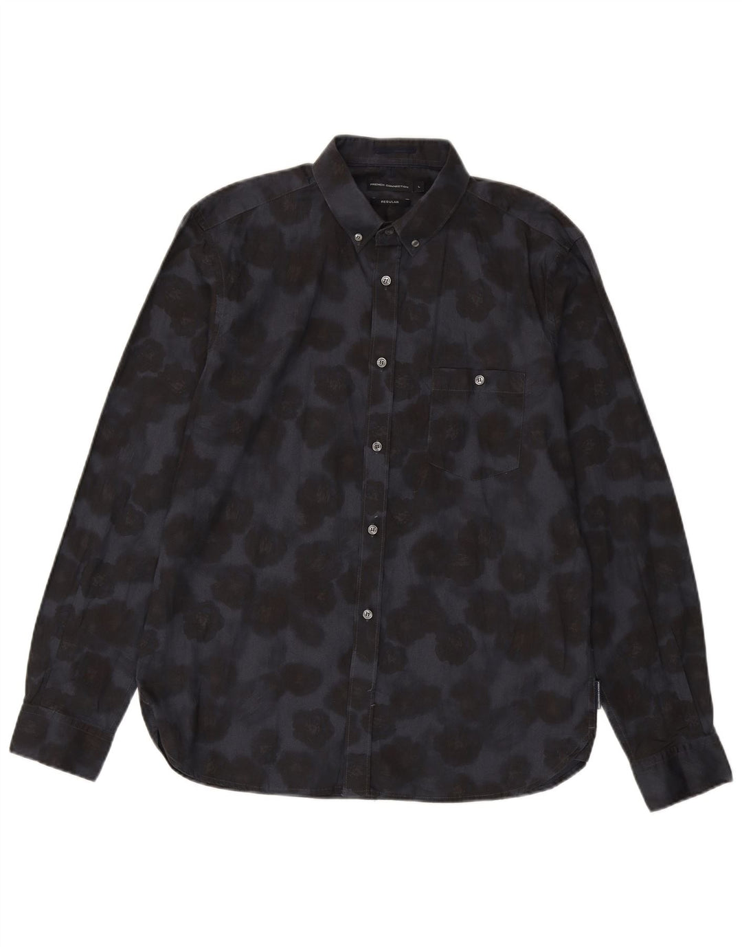 French Connection Chemise Regular Fit Homme Bleu Marine Coton Floral