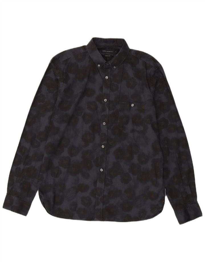 French Connection Chemise Regular Fit Homme Bleu Marine Coton Floral