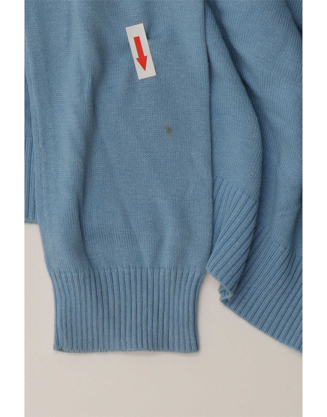 Zara Pull col en V pour femme UK 12 Bleu moyen Coton