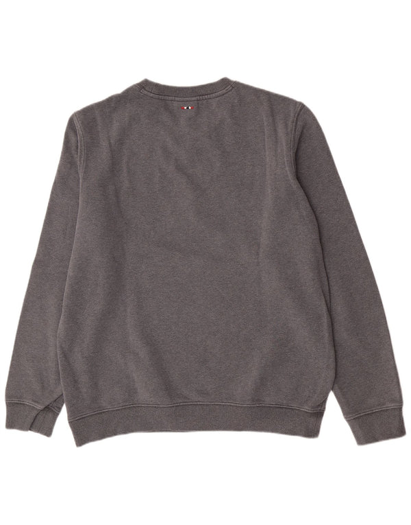 Napapijri Homme Geographic Graphic Sweatshirt Jumper Large Gris Coton