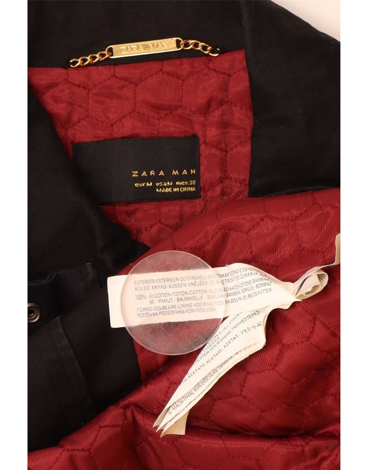 ZARA Veste utilitaire pour homme UK 38 Coton noir moyen