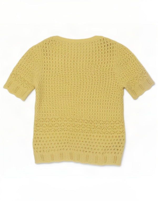 Marks & Spencer Haut chemisier au crochet pour femme UK 12 Polyester jaune moyen