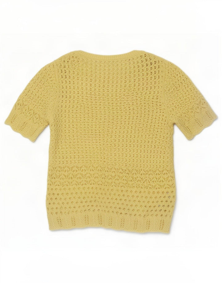 Marks & Spencer Haut chemisier au crochet pour femme UK 12 Polyester jaune moyen