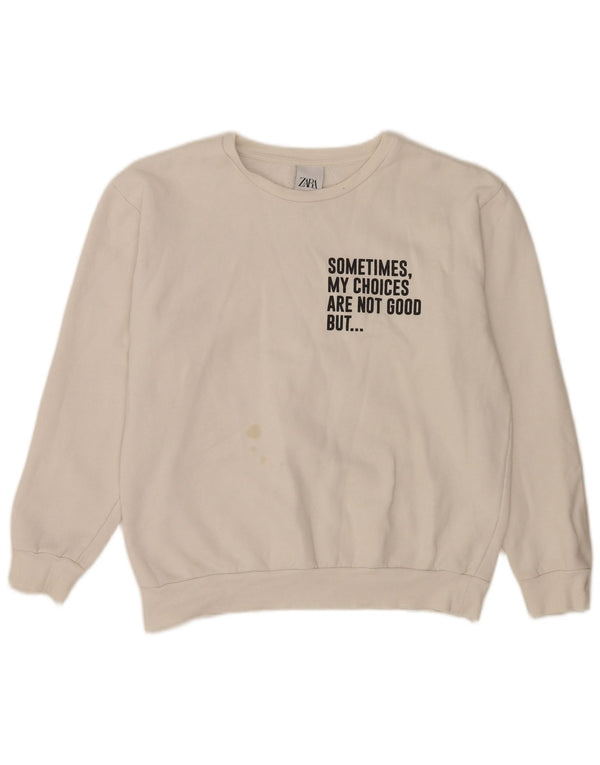 Zara Womens Graphic Regular Fit Sweatshirt Jumper Grand Blanc