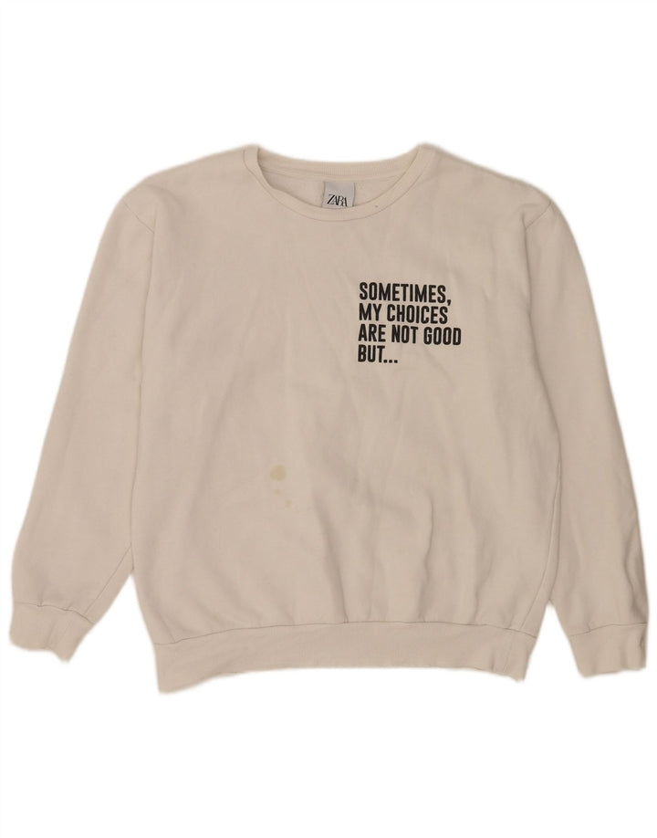 Zara Womens Graphic Regular Fit Sweatshirt Jumper Grand Blanc