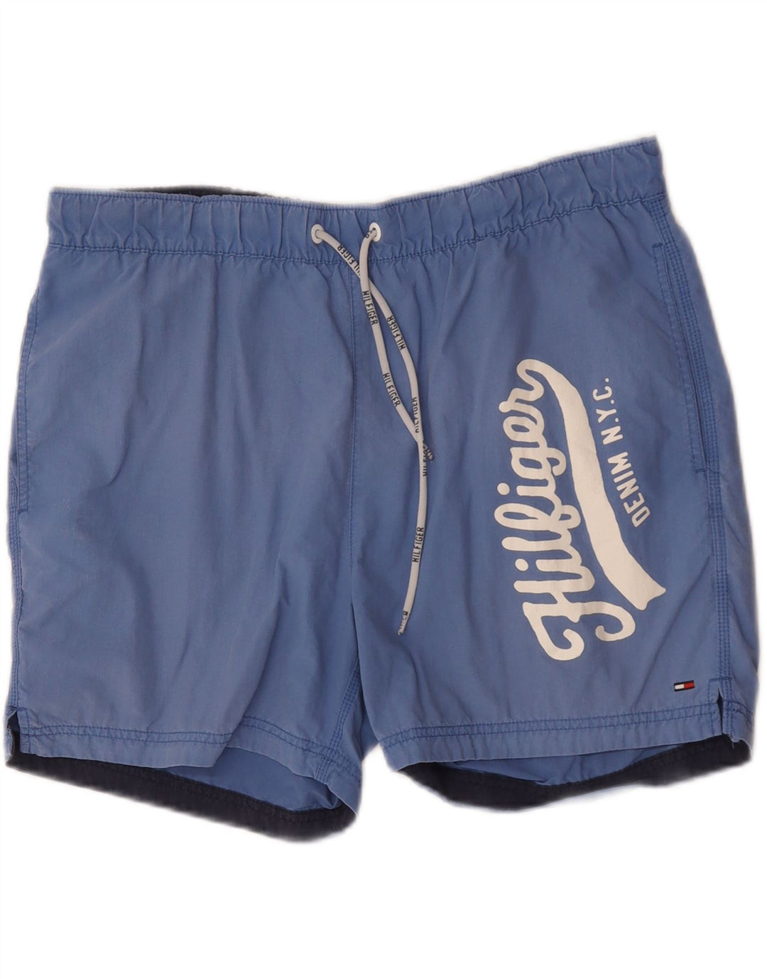 Tommy Hilfiger Short de bain graphique pour hommes, grand bleu, polyester