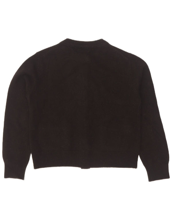Massimo Dutti Pull Cardigan Femme UK 12 Laine Noir Moyen