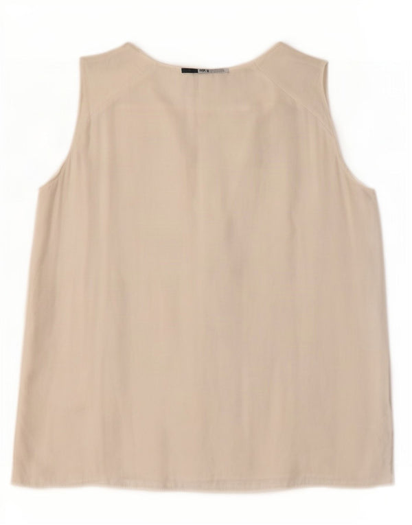 Zara Chemisier sans manches à volants sur le devant pour femme UK 12 Blanc moyen