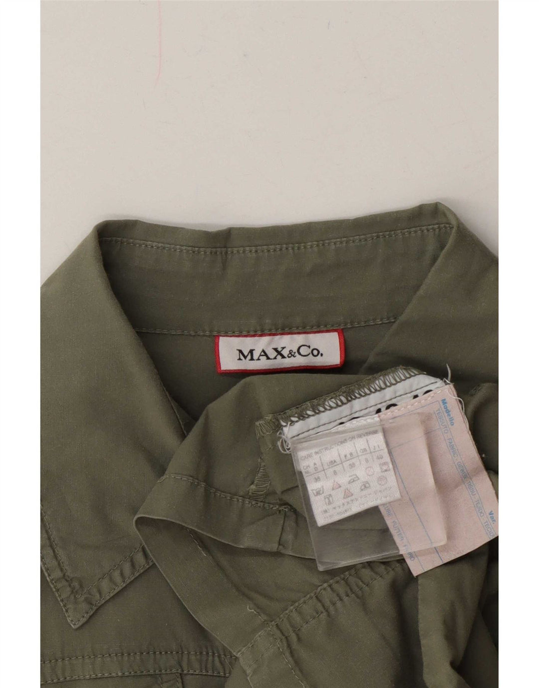 Max & Co. Chemise pull à manches courtes pour femme UK 8 Small Kaki