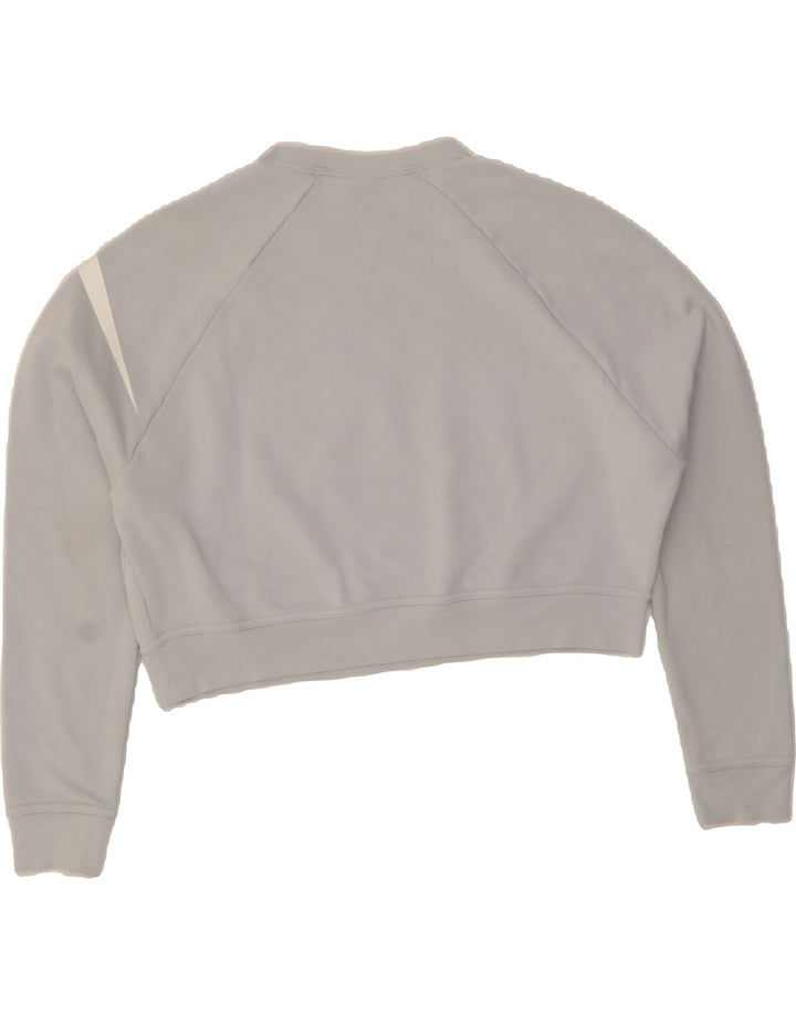 NIKE Womens Dri Fit Oversized Graphic Sweatshirt Jumper UK 10 Small Grey Vintage Nike and Second-Hand Nike from Messina Hembry 