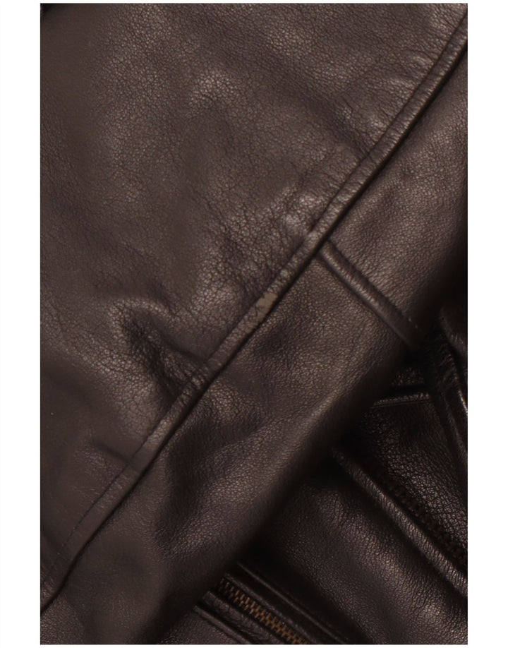 VINTAGE Veste motard en cuir pour homme UK 36 Petit Noir