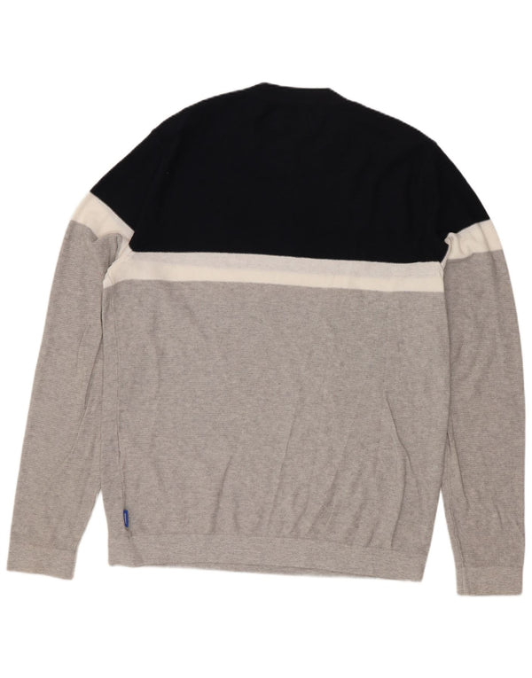 Jack & Jones Pull Col Rond Homme Gris Moyen Colorblock Coton