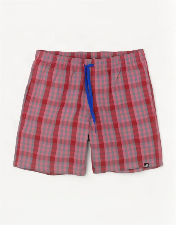 Adidas Short de sport pour homme Large en polyester vichy rose
