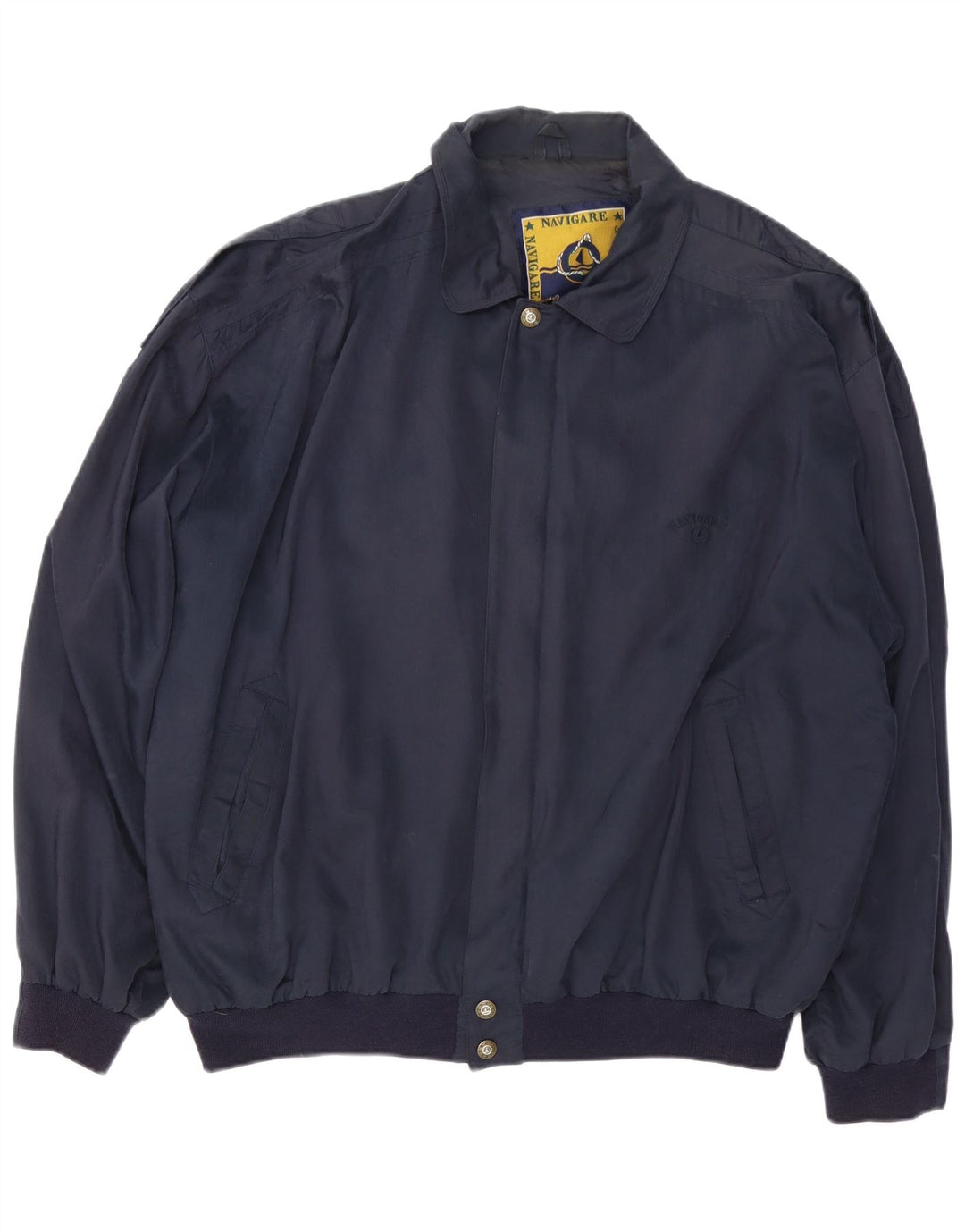 NAVIGARE Veste Bomber Homme UK 46 3XL Bleu Marine Viscose