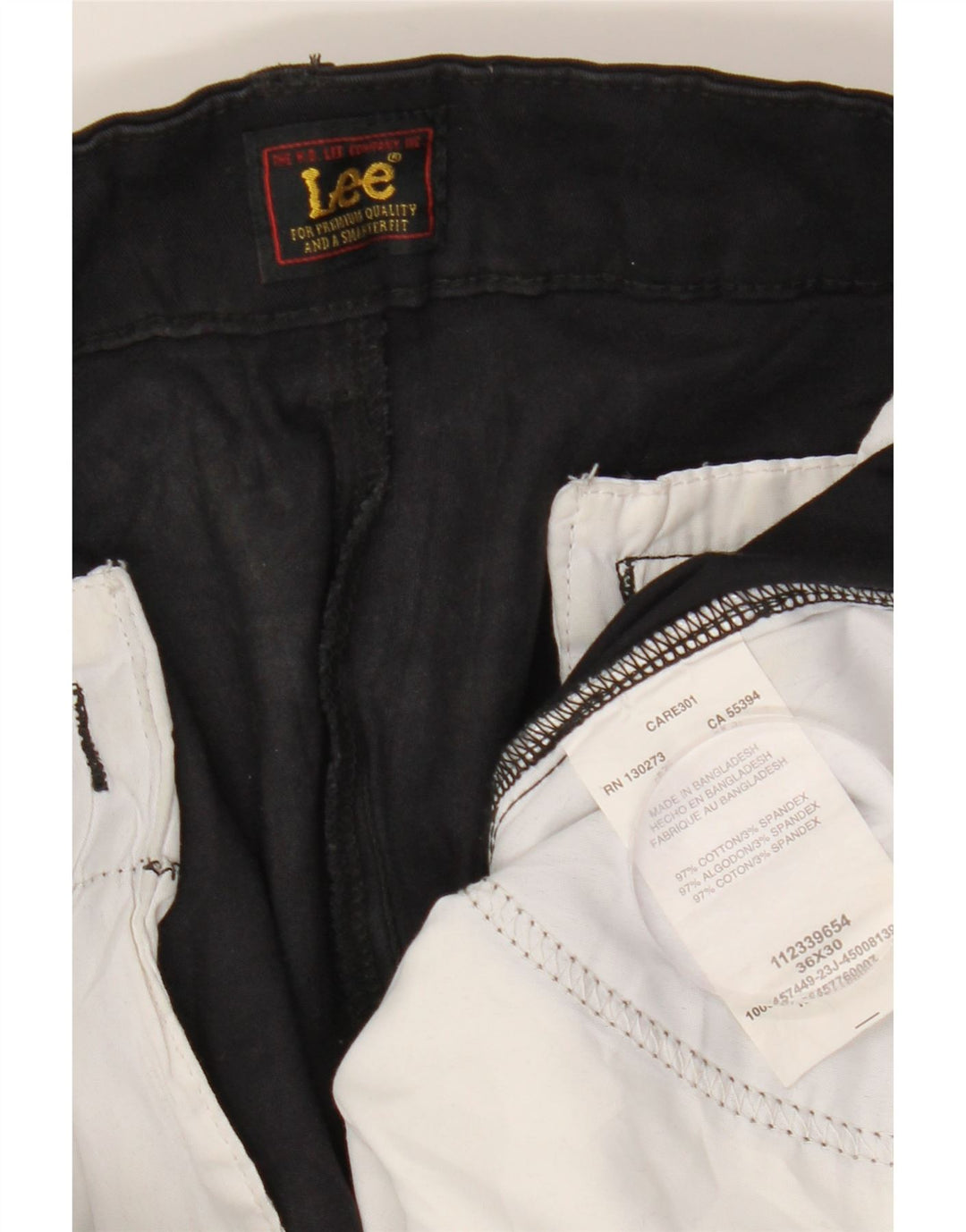Lee Pantalon Chino Droit Homme W36 L30 Noir Coton