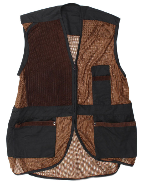vintage Mens Utility Gilet Grand Patchwork Multicolore
