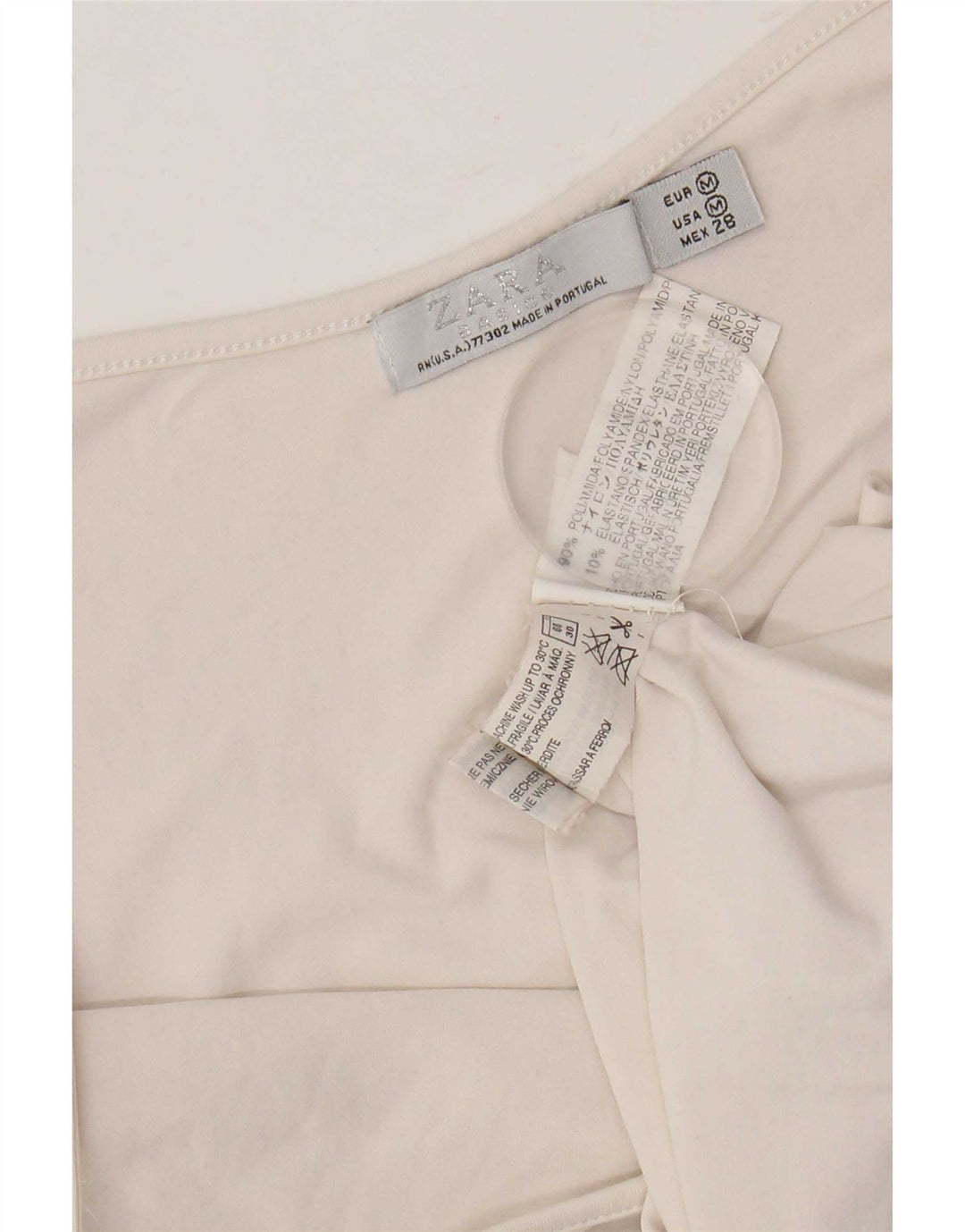 Zara Femme Cami Top UK 12 Nylon Beige Moyen