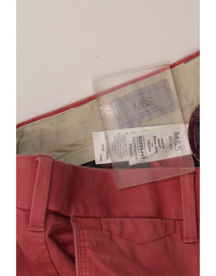 Marks & Spencer Short Chino Homme W32 Coton Rouge Moyen