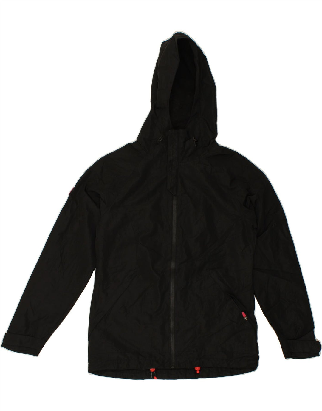 SUPERDRY Womens Hooded Windbreaker Jacket UK 10 Small Black Polyester Vintage Superdry and Second-Hand Superdry from Messina Hembry 