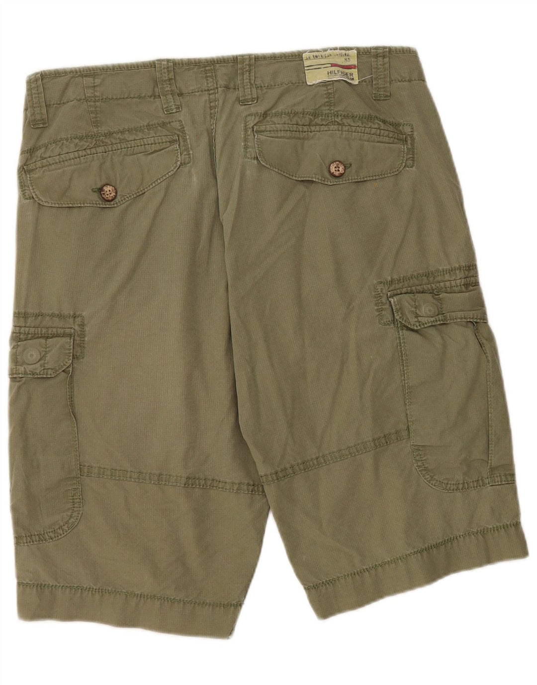 Tommy Hilfiger Short cargo pour homme W34 Large Kaki Coton