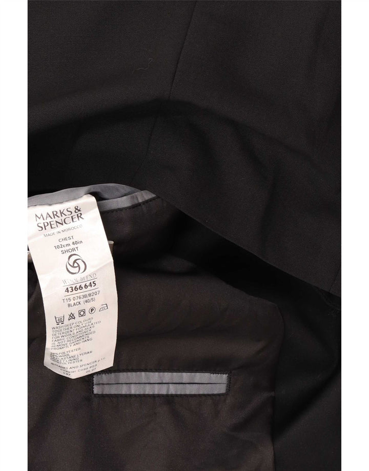 Marks & Spencer Veste blazer à 2 boutons pour homme UK 40 Polyester noir moyen