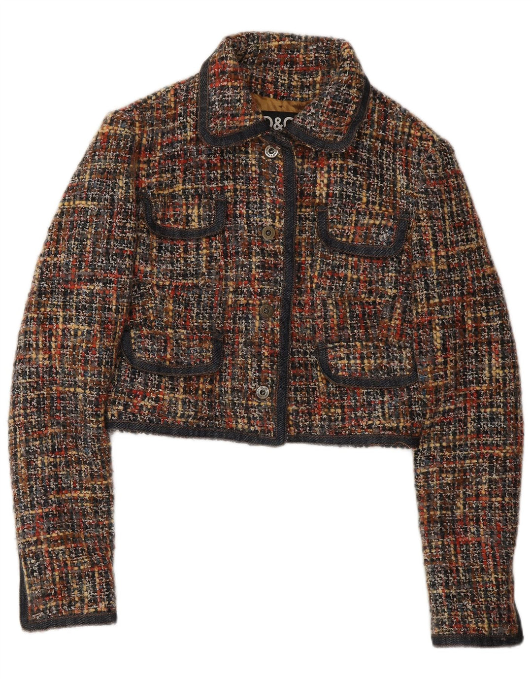 DOLCE & GABBANA Veste Blazer Femme UK 12 Moyen Multicolore Moucheté