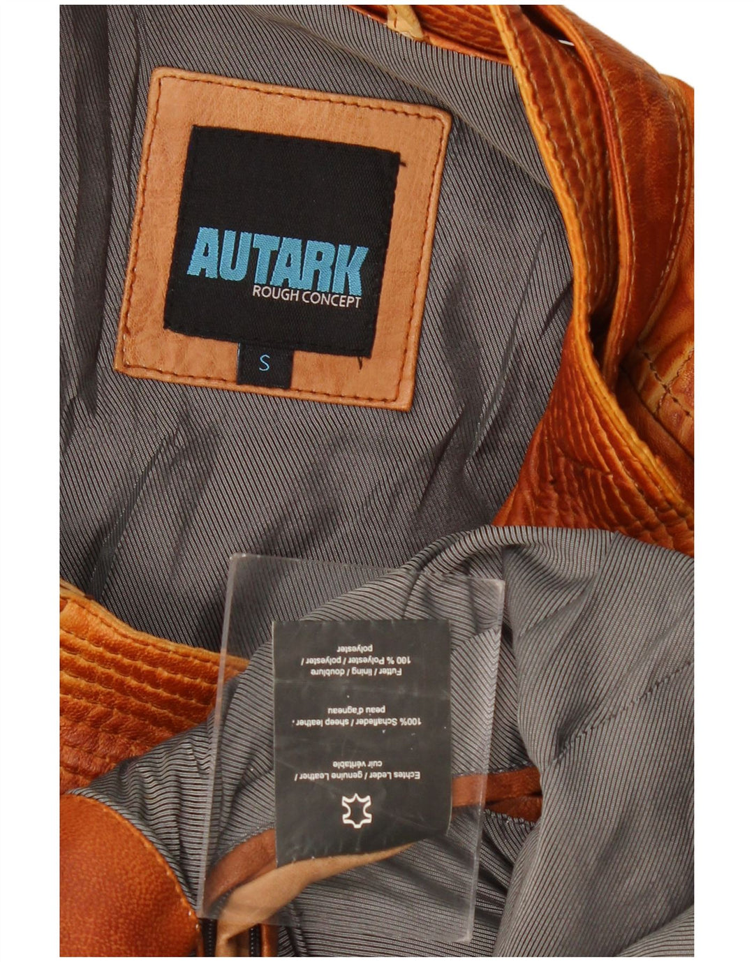 AUTARK Veste en cuir pour homme UK 36 Petit cuir marron