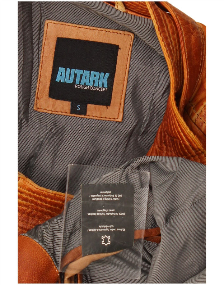 AUTARK Veste en cuir pour homme UK 36 Petit cuir marron