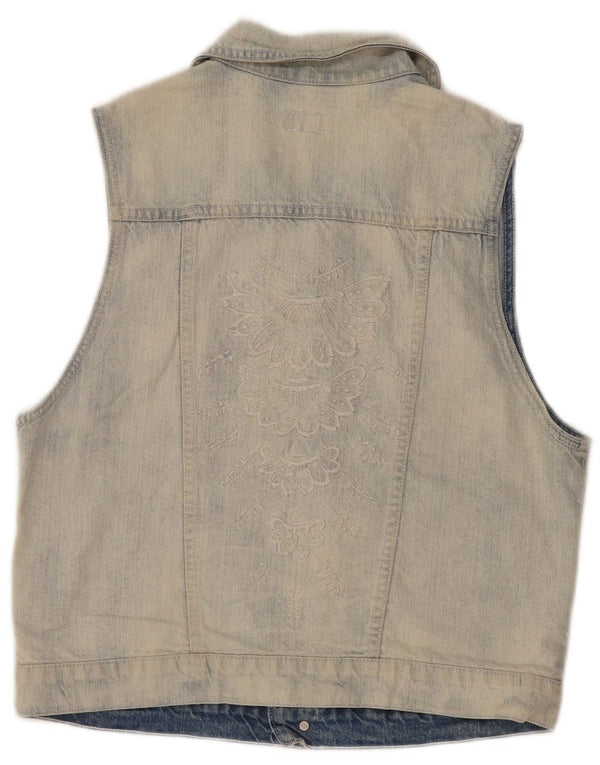 O'Neill Gilet en jean graphique pour femme UK 18 XL Bleu Coton