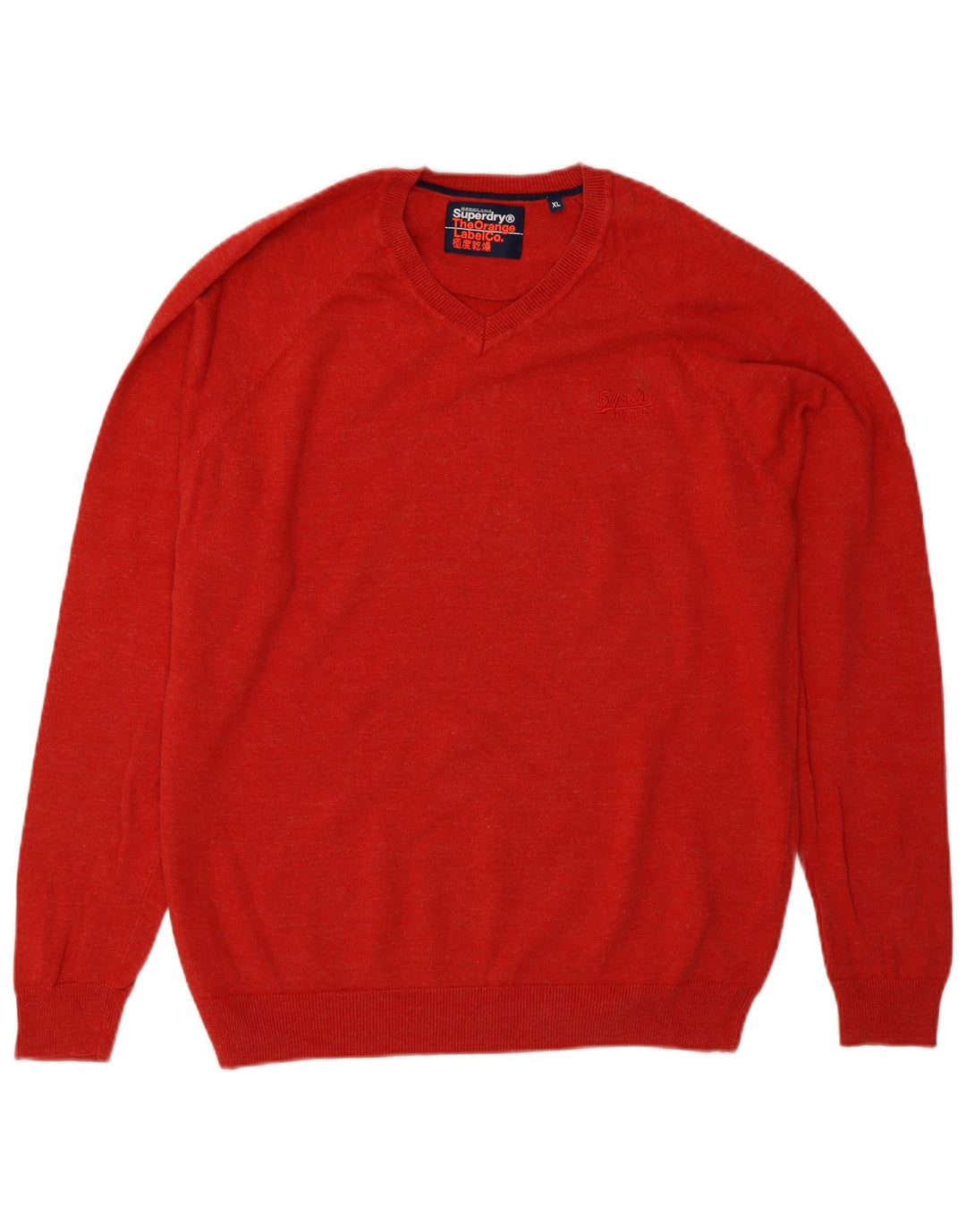 Superdry Pull col V Homme XL Rouge Coton