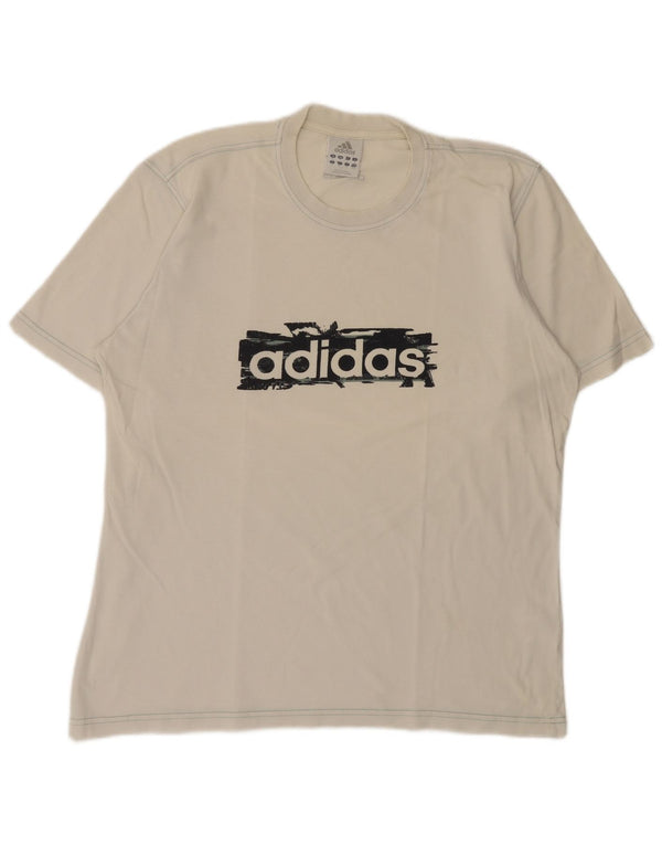 Adidas T-shirt graphique pour homme en coton blanc moyen