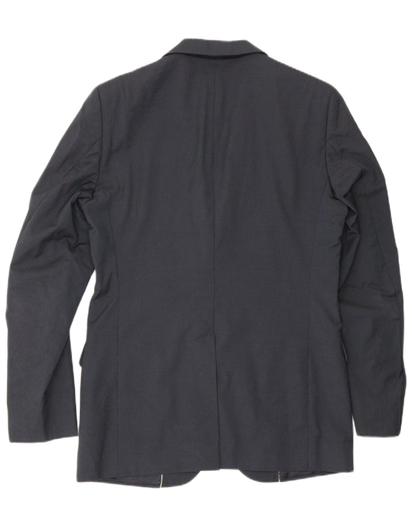 Massimo Dutti Veste blazer à 2 boutons pour homme EU 48 Bleu marine moyen à fines rayures