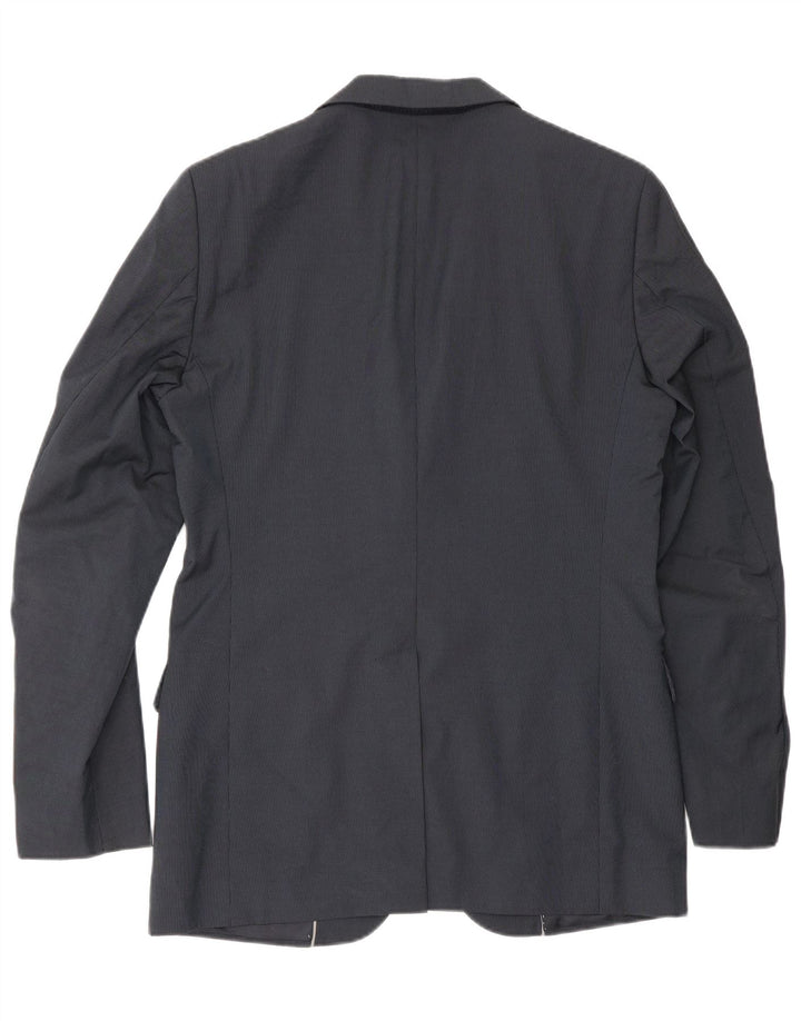 Massimo Dutti Veste blazer à 2 boutons pour homme EU 48 Bleu marine moyen à fines rayures