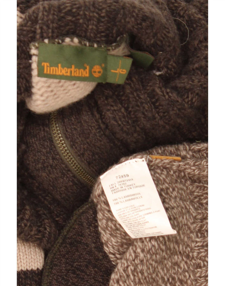 Timberland Cardigan pour homme en laine d'agneau marron color block