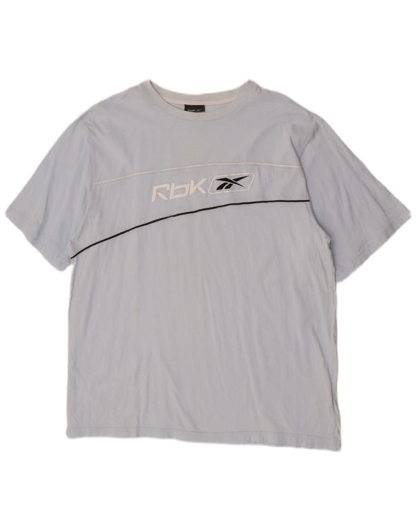 Reebok T-Shirt Graphique Homme Top 2XL Bleu Coton