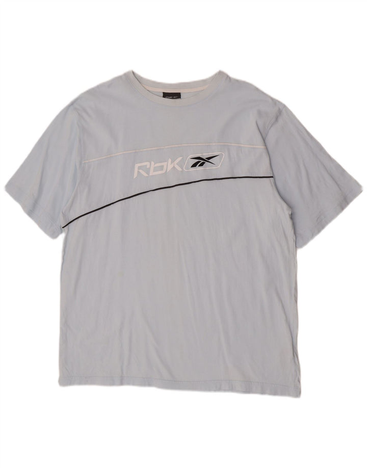 Reebok T-Shirt Graphique Homme Top 2XL Bleu Coton