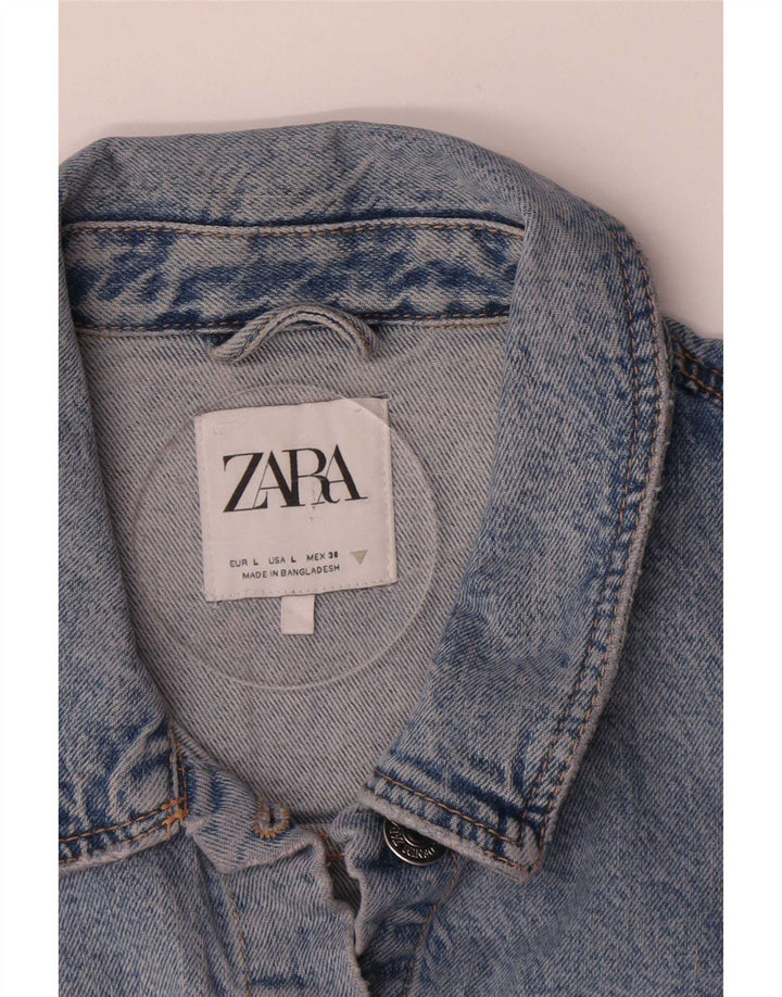 Zara Veste en jean pour femme UK 14 Large Bleu