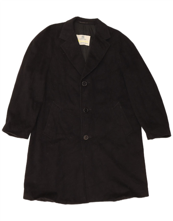 AQUASCUTUM Manteau Femme UK 12 Laine Vierge Noir Moyen