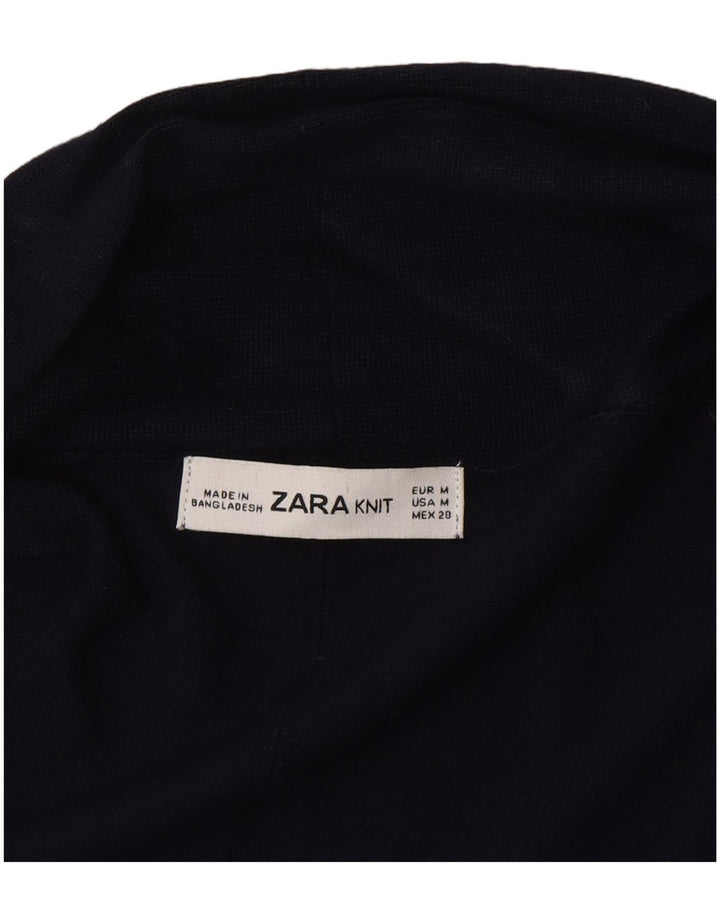 Zara Womens Open Cardigan Sweater UK 12 Bleu Marine Moyen