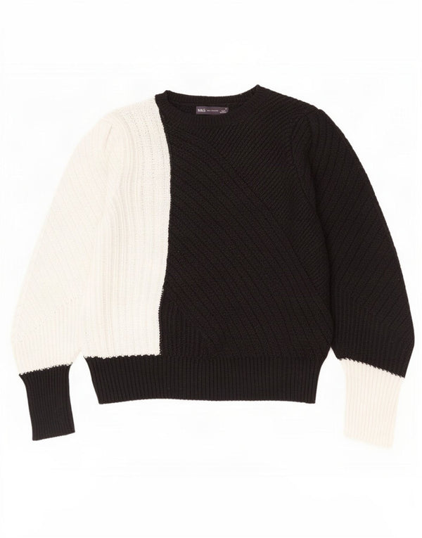 Marks & Spencer Pull à col rond pour femme UK 16 Large Noir