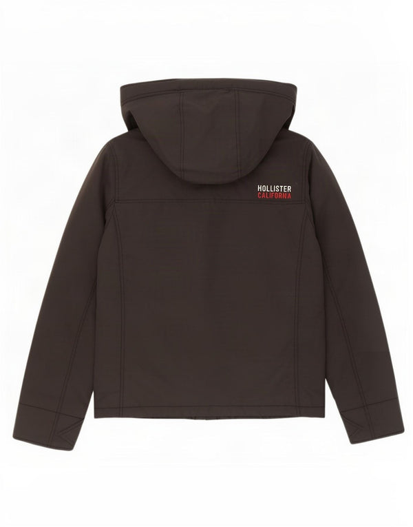 Hollister Veste coupe-vent à capuche pour homme UK 36 Small Gris Nylon