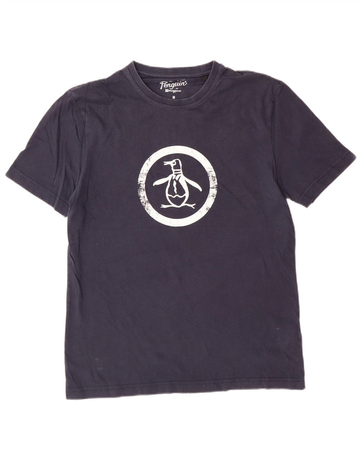 PENGUIN T-Shirt Graphique Homme Bleu Marine Moyen Coton