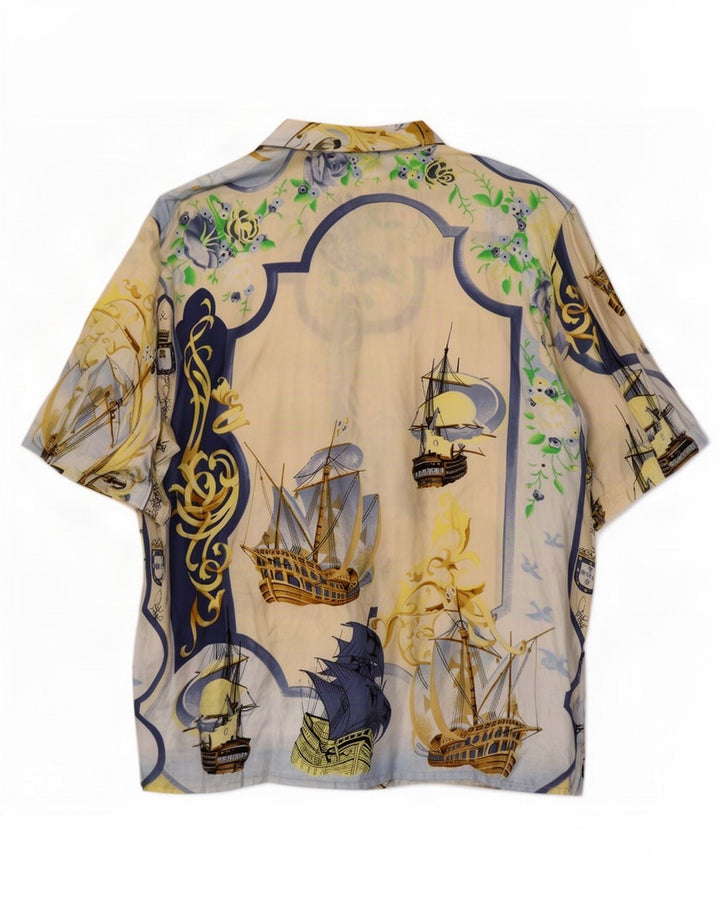Antonette Chemisier graphique surdimensionné pour femme EU 44 XL Beige Nautique