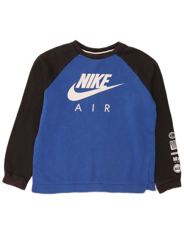 Nike Sweat-shirt graphique pour garçon 13-14 ans XL Bleu Colorblock Coton