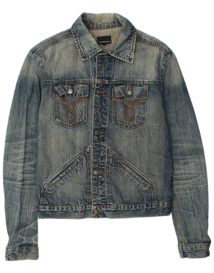 CALVIN KLEIN JEANS Veste en jean pour homme UK 38 Bleu moyen Coton