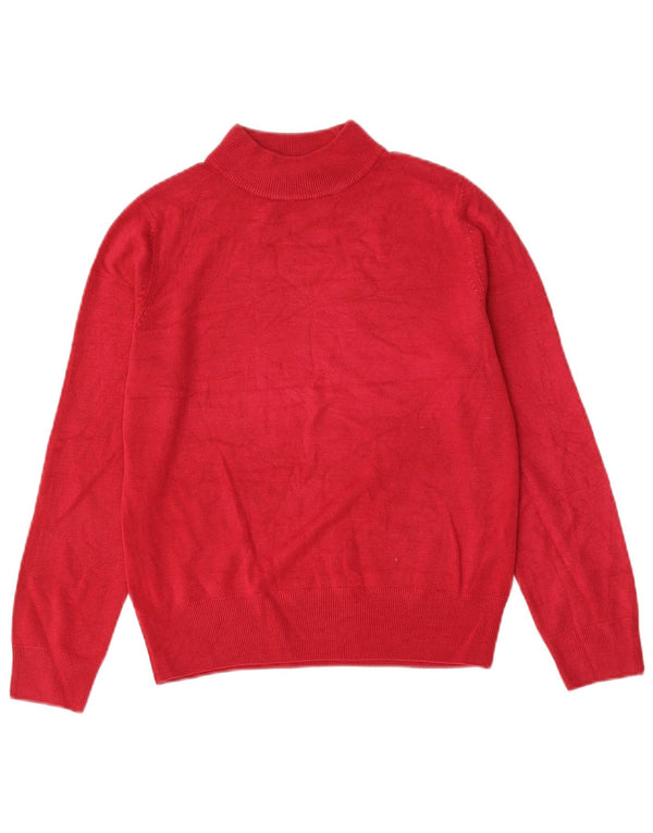 Marks & Spencer Pull col roulé pour femme UK 12 Acrylique rouge moyen