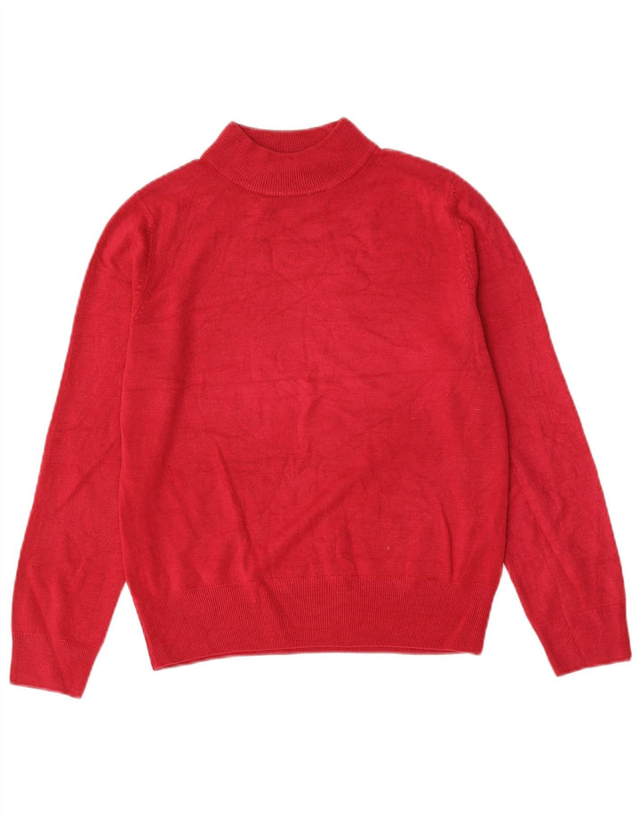 Marks & Spencer Pull col roulé pour femme UK 12 Acrylique rouge moyen