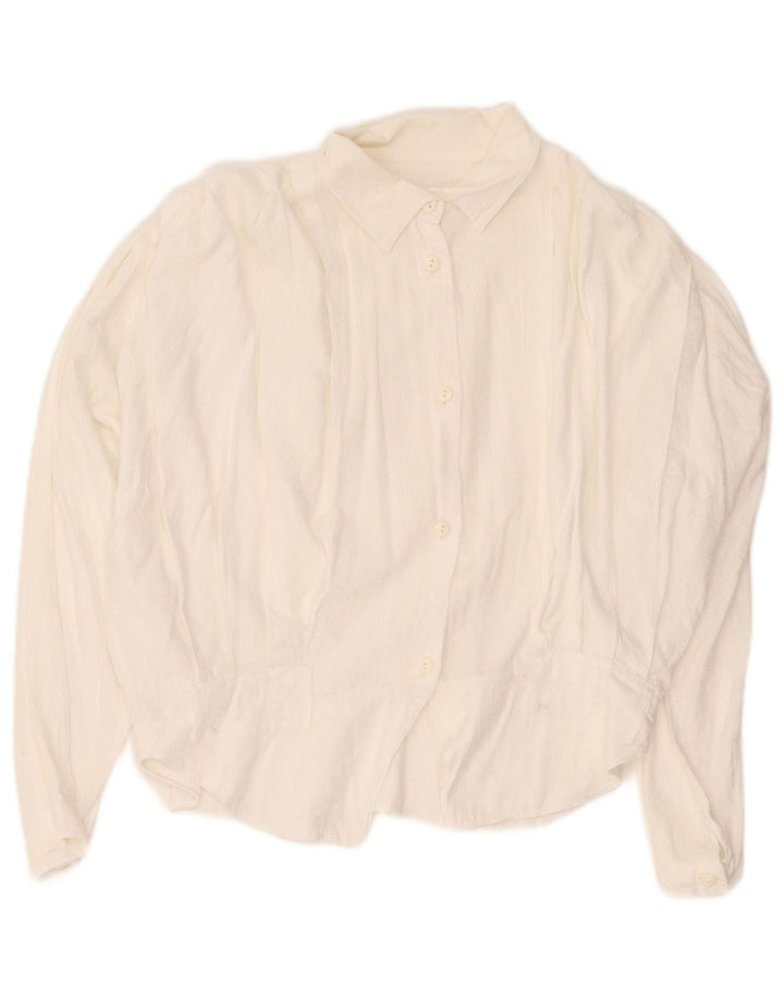 Chemisier chemise femme vintage UK 16 Grand coton blanc