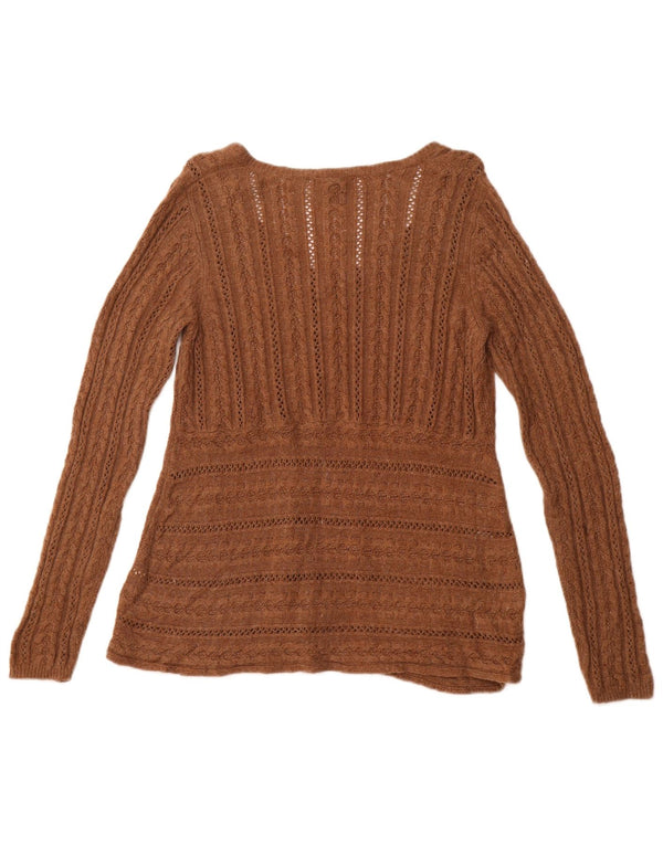 WHITE STUFF Cardigan pour femme UK 16 Large Marron Viscose