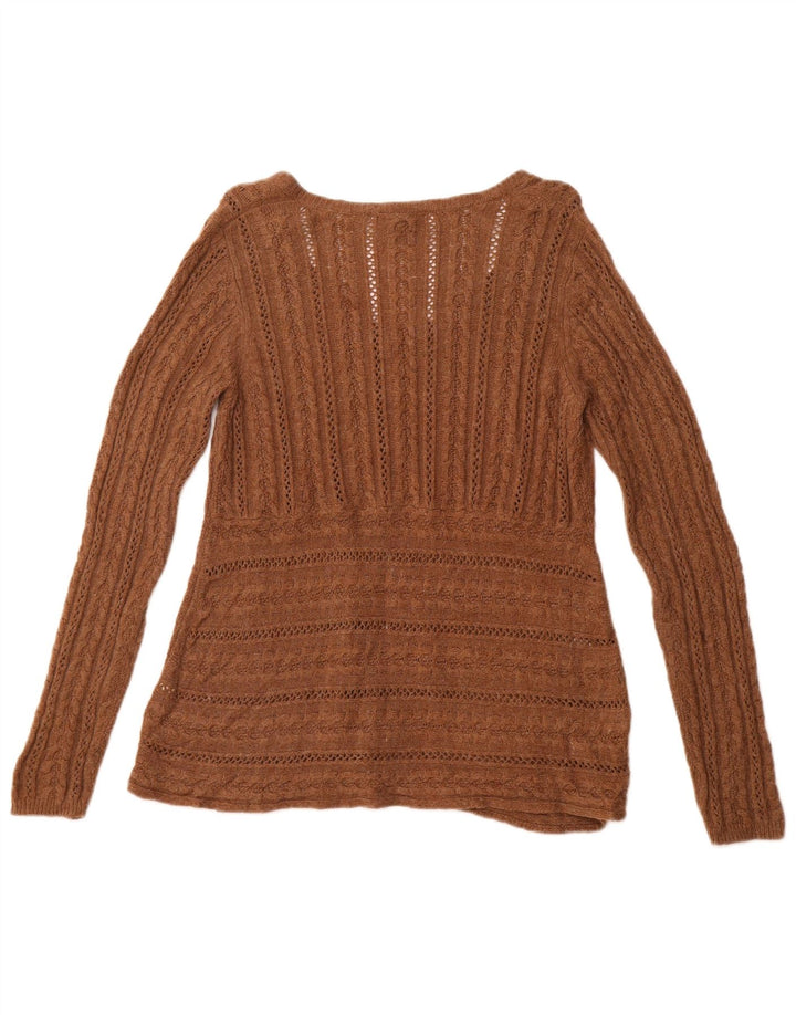 WHITE STUFF Cardigan pour femme UK 16 Large Marron Viscose